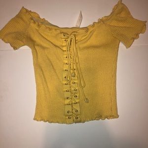 Yellow Off Shoulder Blouse